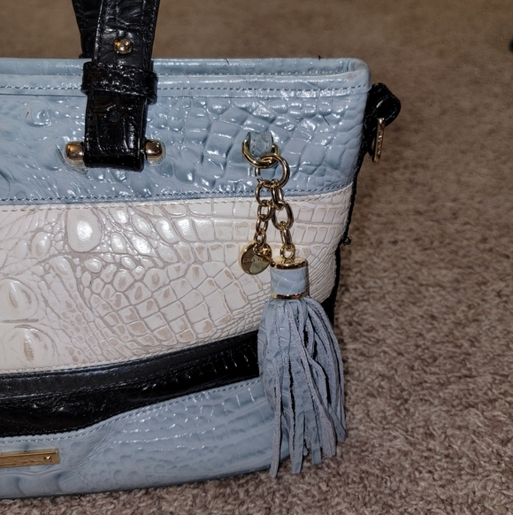 Brahmin Mini Asher Croc Embossed Leather Handbag Purse • Rare Color • Like New - Picture 6 of 16